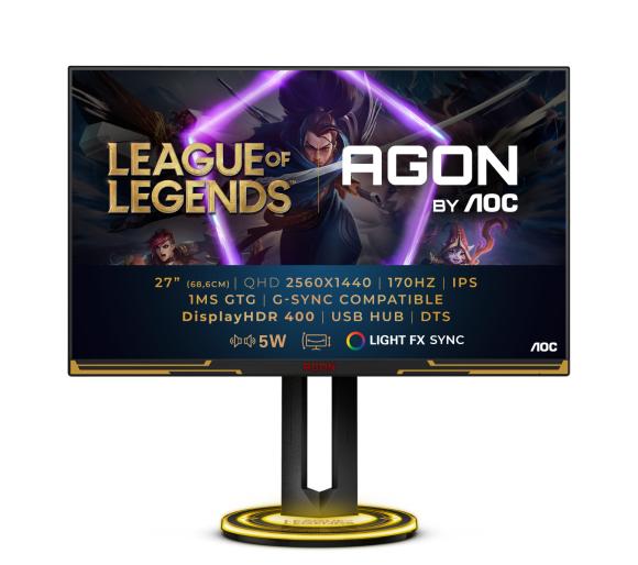 monitor LED AOC AGON PRO AG275QXL League of Legends 1ms 170Hz