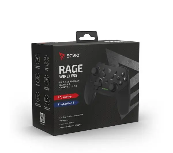 Savio Rage Wireless do PC, PS3 Bezprzewodowy