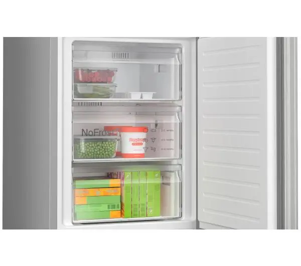 Bosch Serie 4 KGN367LDF Pełny No Frost 186cm Szuflada z kontrolą wilgotności Srebrny - Kup na Raty - RRSO 0%
