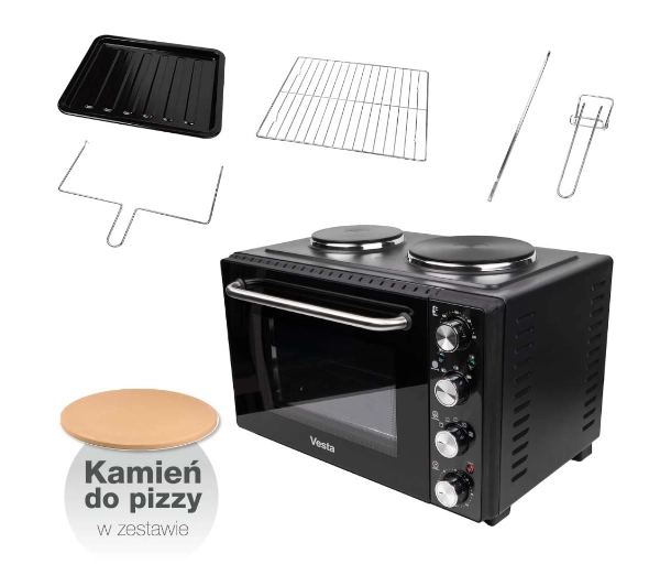 Opiekacze - Vesta EEO01 Rożen 35l 2w1 Kamień do pizzy