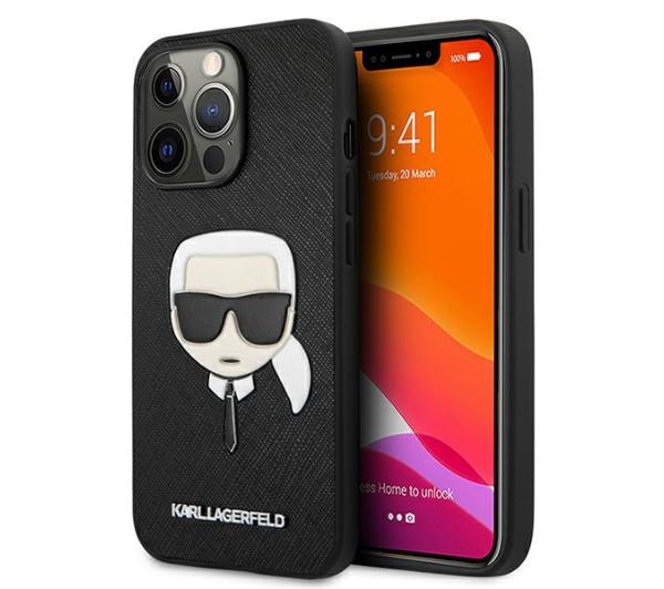 Фото - Чохол Karl Lagerfeld Saffiano Ikonik Karl`s Head KLHCP13LSAKHBK do iPhone 13 Pro 