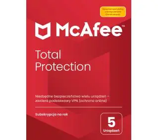 McAfee Total Protection 5 PC/1 Rok  wersja 2023 Kod aktywacyjnyDostęp po opłaceniu zakupu