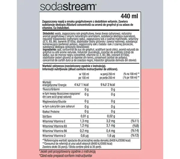 Sodastream Różowy Grejpfrut