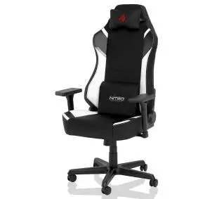 Nitro Concepts X1000 Radiant White Gamingowy  do 135kg Tkanina Czarno-biały - Kup na Raty - RRSO 0%