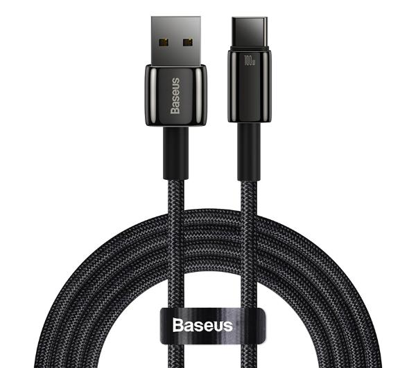 Zdjęcia - Kabel BASEUS USB do USB-C Tungsten Gold 100W 1m Czarny 