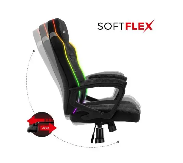 Huzaro Force 2.5 Mesh RGB Gamingowy do 130kg Tkanina Czarny - Kup na Raty - RRSO 0%