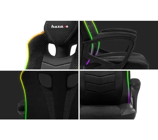 Huzaro Force 2.5 Mesh RGB Gamingowy do 130kg Tkanina Czarny - Kup na Raty - RRSO 0%