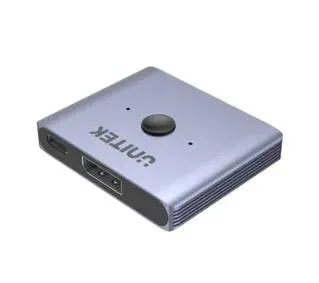 Unitek V1609A DisplayPort  1.4 8K 2-na-1 Srebrno-szary