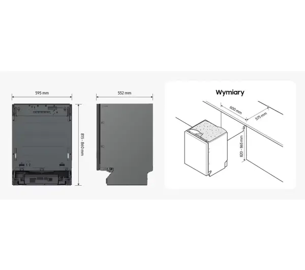 Samsung DW60BG850B00ET 60cm Funkcje AI Automatyczne otwieranie drzwi Szuflada na sztućce Zdalne sterowanie - Kup na Raty - RRSO 0%