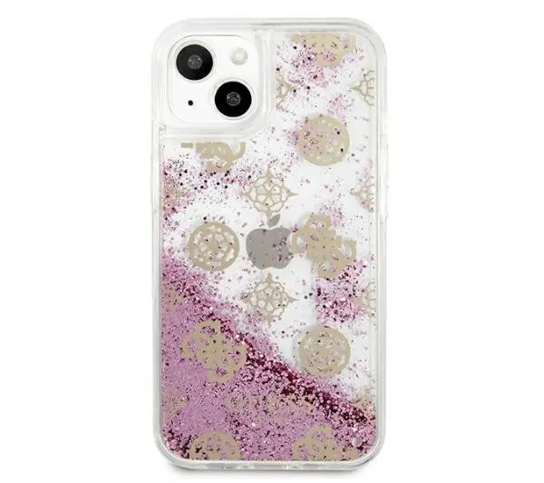 Guess Peony Liquid Glitter GUHCP13SLGPEPI do iPhone 13 mini