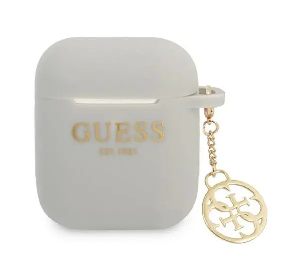 Etui na słuchawki GUESS Silicone Charm 4G Collection do Apple AirPods Szary