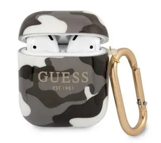 Guess Camo Collection do AirPods Czarno-szary