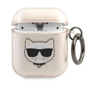 Karl Lagerfeld Glitter Choupette KLA2UCHGD do AirPods Beżowy