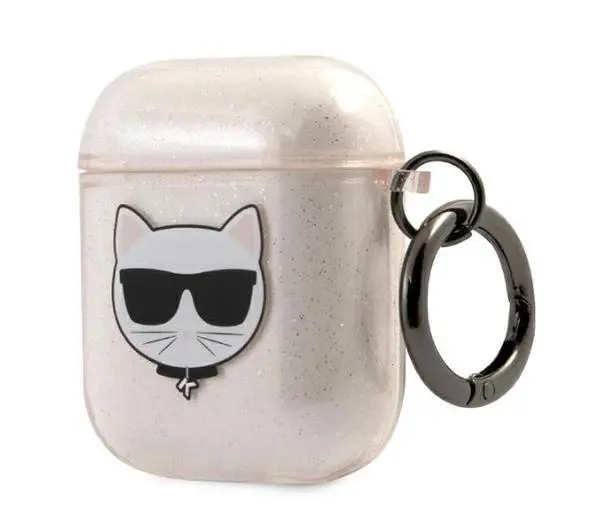 Karl Lagerfeld Glitter Choupette KLA2UCHGD do AirPods Beżowy