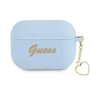 Guess Silicone Charm Heart Collection do AirPods Pro Niebieski