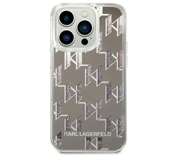 Karl Lagerfeld Liquid Glitter Monogram KLHCP14LLMNMS do iPhone 14 Pro