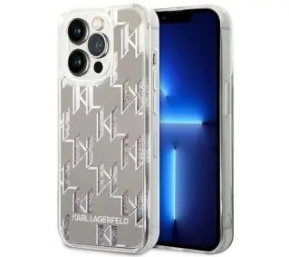 Karl Lagerfeld Liquid Glitter Monogram KLHCP14LLMNMS do iPhone 14 Pro