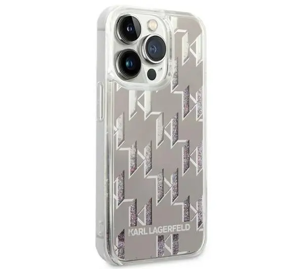 Karl Lagerfeld Liquid Glitter Monogram KLHCP14LLMNMS do iPhone 14 Pro