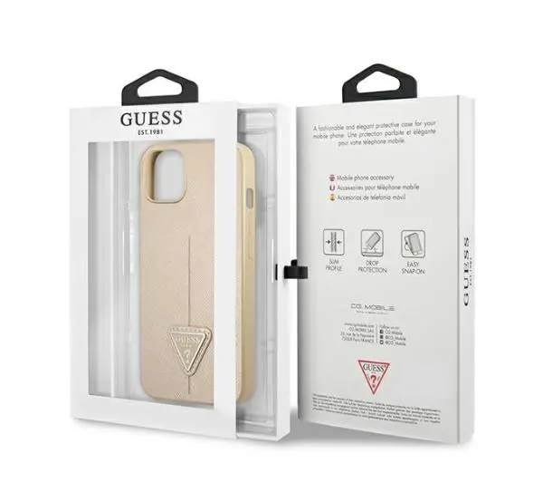 Guess Saffiano Triangle Logo GUHCP14MPSATLE do iPhone 14 Plus