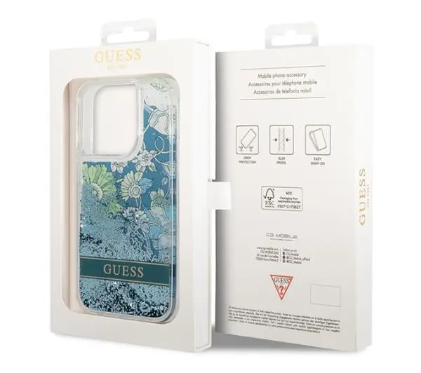 Guess Flower Liquid Glitter GUHCP14XLFLSN do iPhone 14 Pro Max