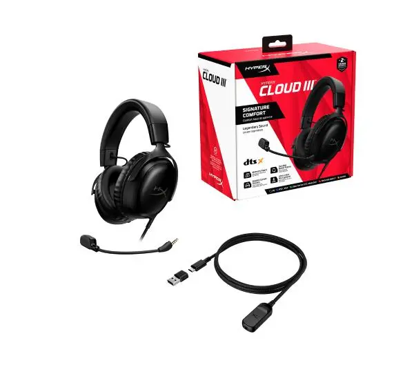 HyperX Cloud III Nauszne Czarny