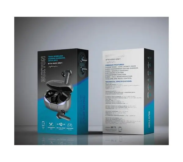 Buxton BTW 6600 Dokanałowe Bluetooth 5.0 Szary