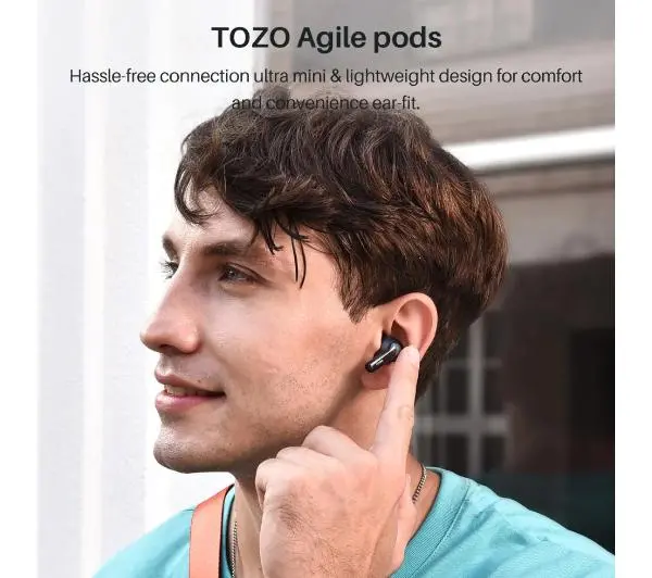 Tozo Agile Pods Dokanałowe Bluetooth 5.3 Czarny