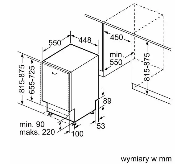 Bosch Serie 4 SPV4EMX61E 44,8cm Automatyczne otwieranie drzwi Szuflada na sztućce Zdalne sterowanie - Kup na Raty - RRSO 0%
