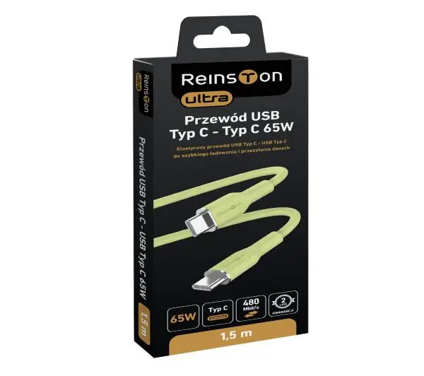 Reinston EKT52 USB-C do USB-C SOFT 65W 1,5m Zielony