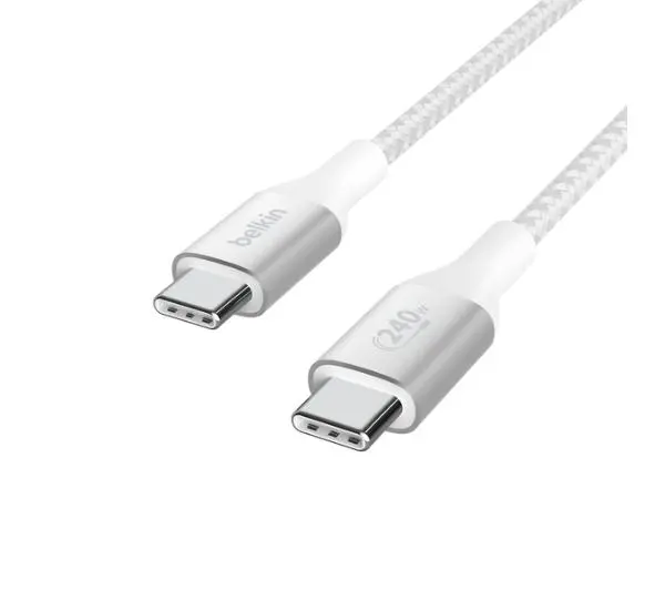 Belkin USB-C -USB-C Power delivery 240W 1m Nylon Biały