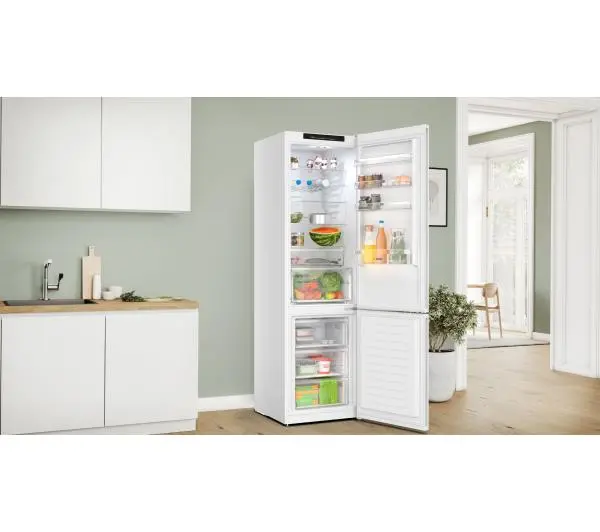 Bosch Serie 4 KGN392WCF Pełny No Frost 203cm Szuflada z kontrolą wilgotności Biały - Kup na Raty - RRSO 0%