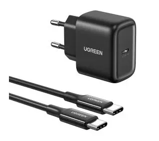 UGREEN CD250 25W USB-C Czarny + kabel USB-C do USB-C 2m Czarny