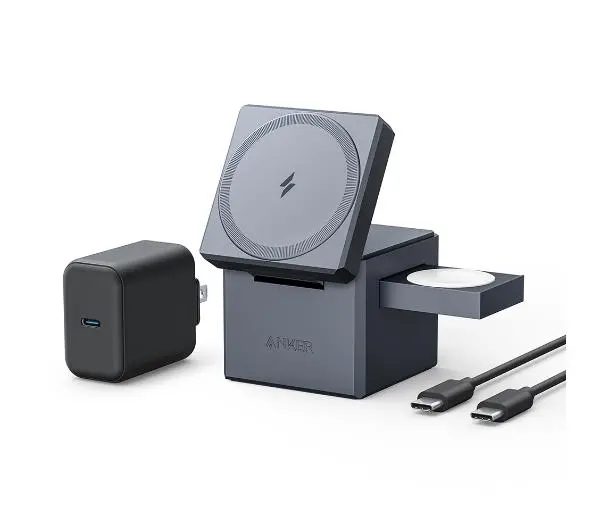 Anker 3w1 CUBE MagSafe 15W Szary