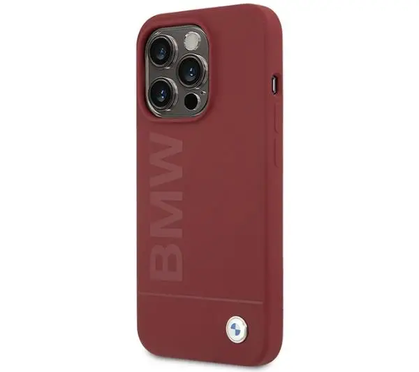 BMW Silicone Pattern MagSafe BMHMP15LSLBLRE do iPhone 15 Pro Czerwony