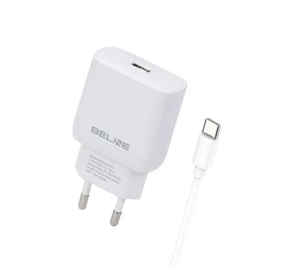 Beline 1x USB-C 25W + kabel USB-C PD 3.0 GaN Biały