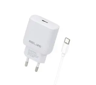 Beline 1x USB-C 25W + kabel USB-C PD 3.0 GaN Biały