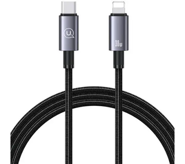 USAMS USB-C do Lightning 30W 1,2m Fast Charging Stalowy
