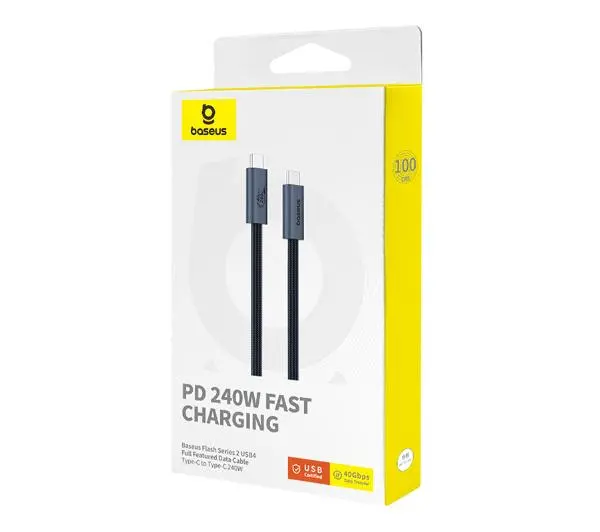 Baseus USB-C do USB-C Flash 2 240W 1m Czarny