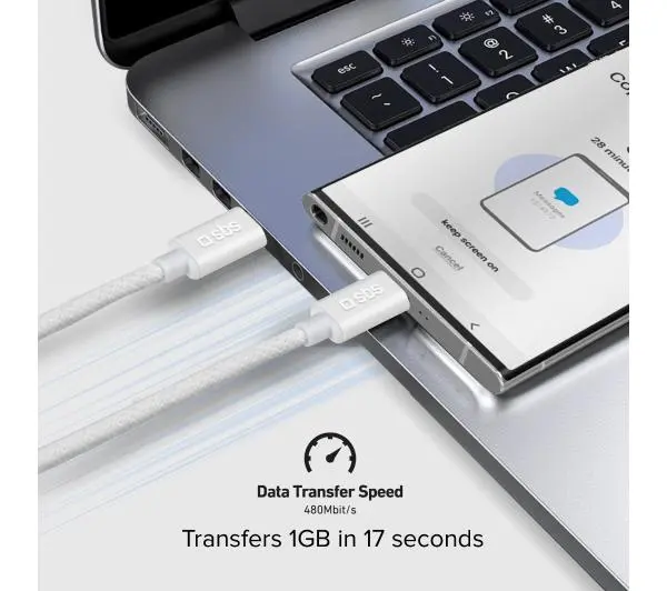 SBS USB-C do USB-C 60W 1,5m Szary