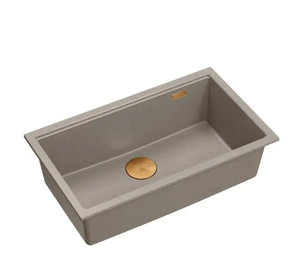 Zlewozmywaki kuchenne - Quadron LOGAN 110 HQD7644U4_PVDC1_I Granitowy Soft taupe/Miedziany