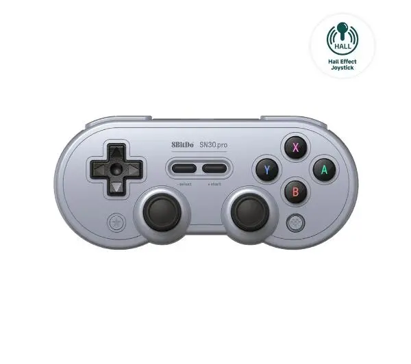 8BitDo SN30 Pro Bluetooth Hall Effect do PC, Nintendo Switch, Android, iOS Bezprzewodowy Gray