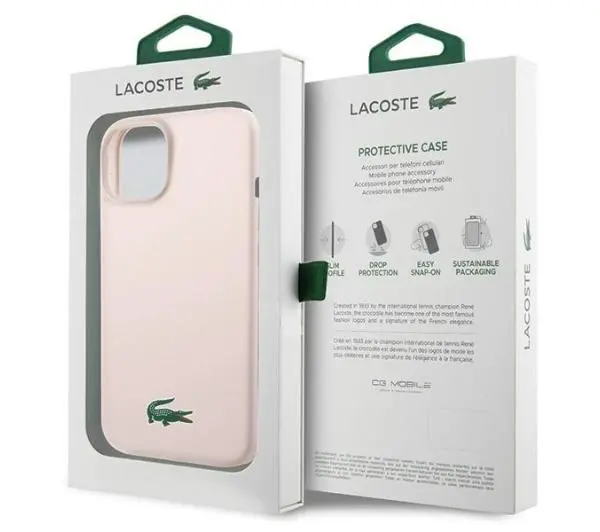 Lacoste Silicone MagSafe do iPhone 15 Różowy