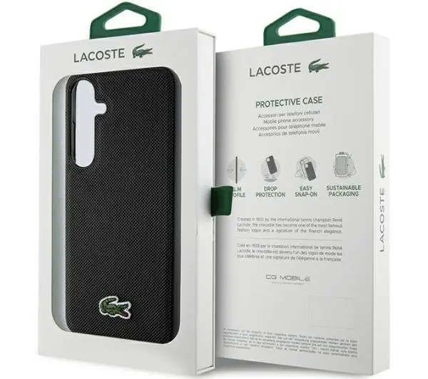 Lacoste LCHMS24MPVCK Hardcase Iconic Petit Pique MagSafe do Samsung Galaxy S24+ Czarny - TRZECI -55%, ALBO 5-TY ZA 1ZŁ