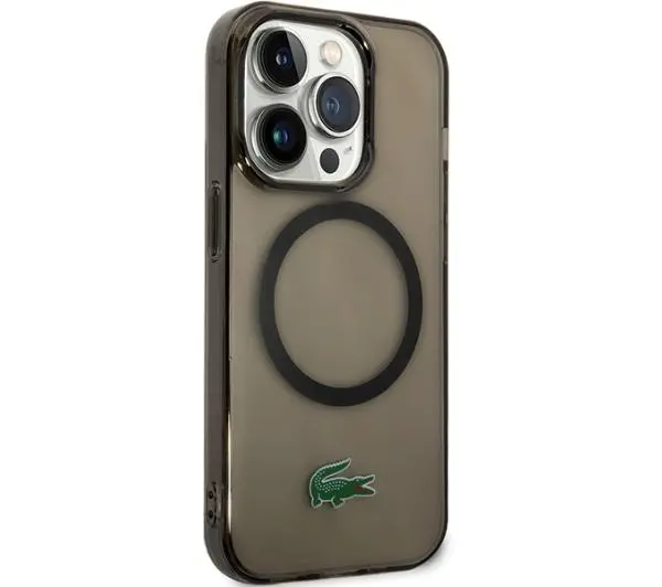 Lacoste LCHMP15XULOK Hardcase Transparent MagSafe do iPhone 15 Pro Max Czarny