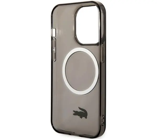 Lacoste LCHMP15XULOK Hardcase Transparent MagSafe do iPhone 15 Pro Max Czarny