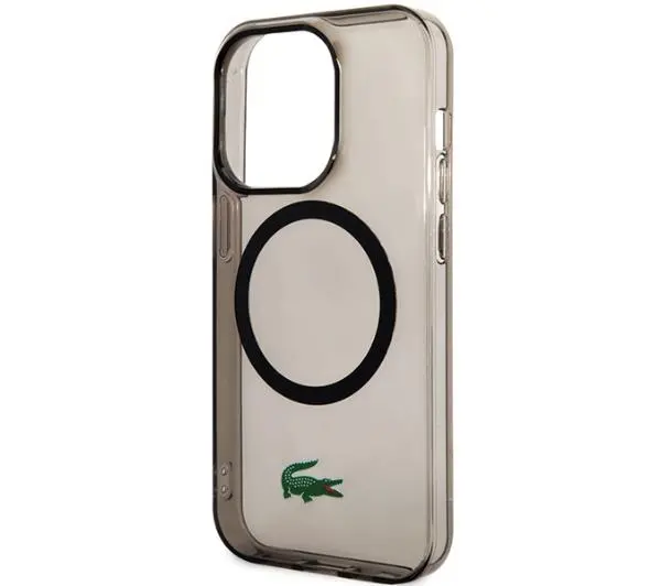 Lacoste LCHMP15XULOK Hardcase Transparent MagSafe do iPhone 15 Pro Max Czarny