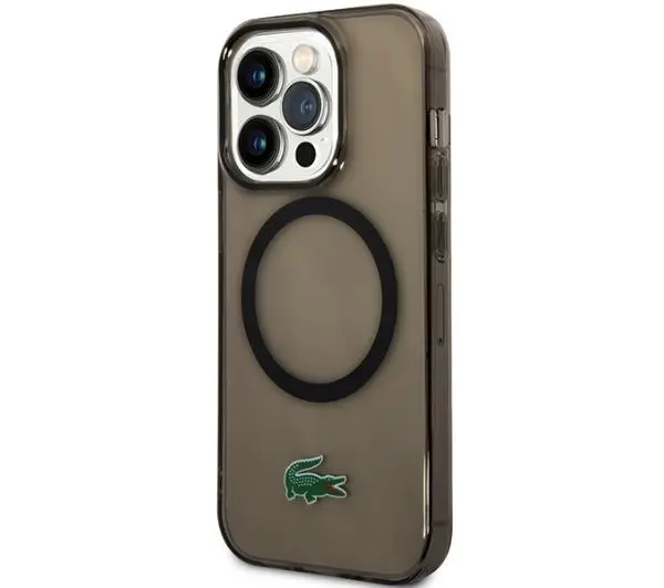 Lacoste LCHMP15XULOK Hardcase Transparent MagSafe do iPhone 15 Pro Max Czarny