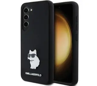 Karl Lagerfeld Hardcase Silicone Choupette Metal Pin do Samsung Galaxy S24 Czarny