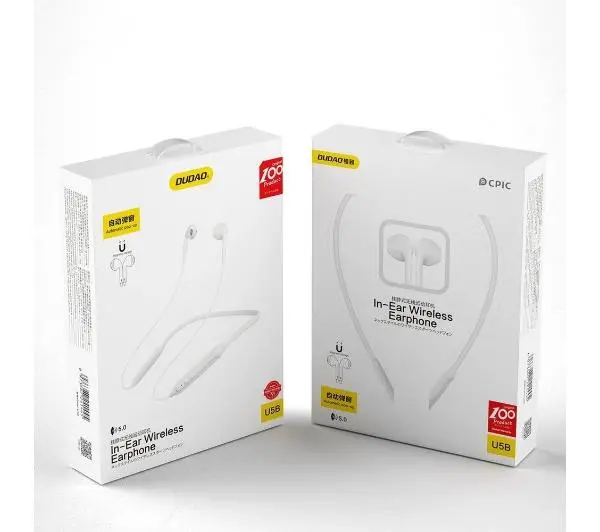 Dudao Magnetic Suction U5B Douszne Bluetooth Biały