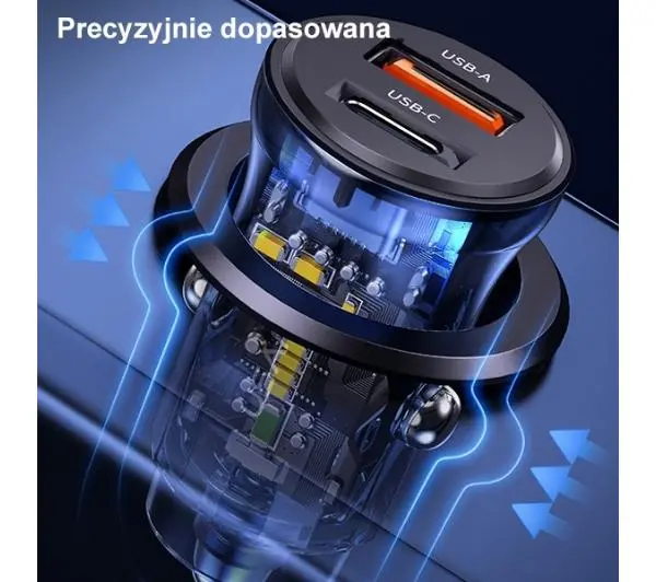 USAMS C32 1xUSB+1xUSB-C Fast Charge 30W Niebieski